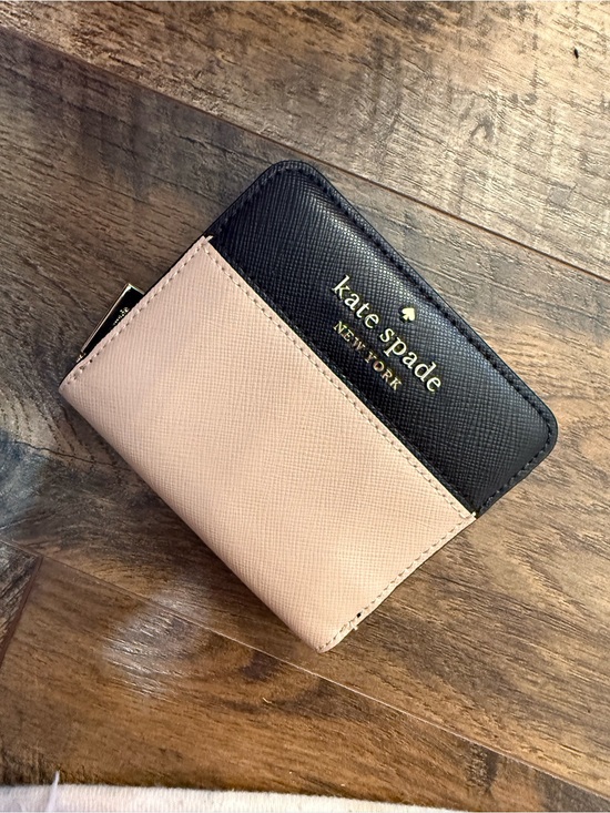 kate spade Accessories - kate spade Two-Tone Saffiano Wallet in Black and Blush Pink